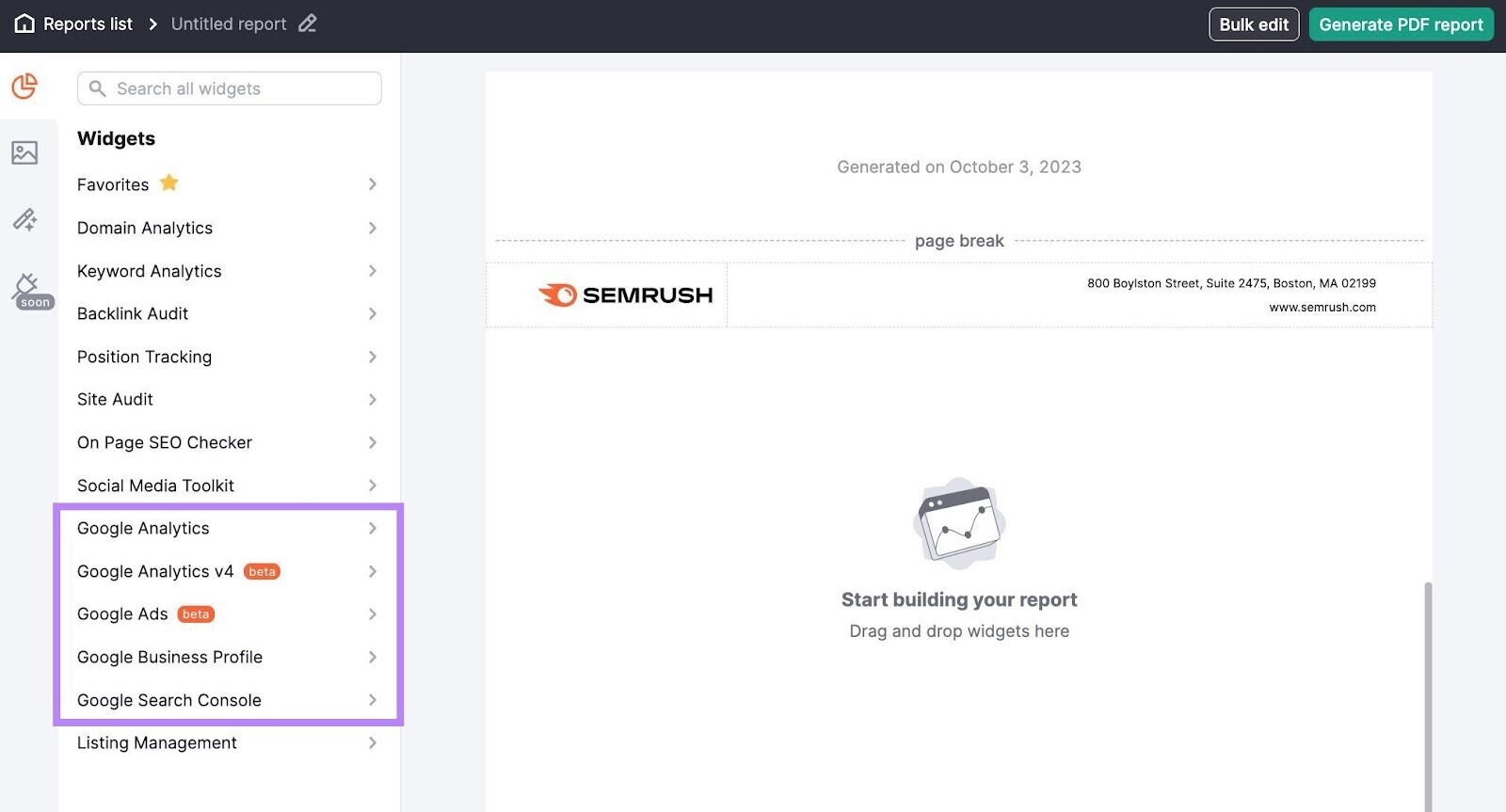 My Reports integrations highlighted in the menu